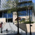 A photo of Seattle City Hall from the northwest corner of Fourth Ave and James Street